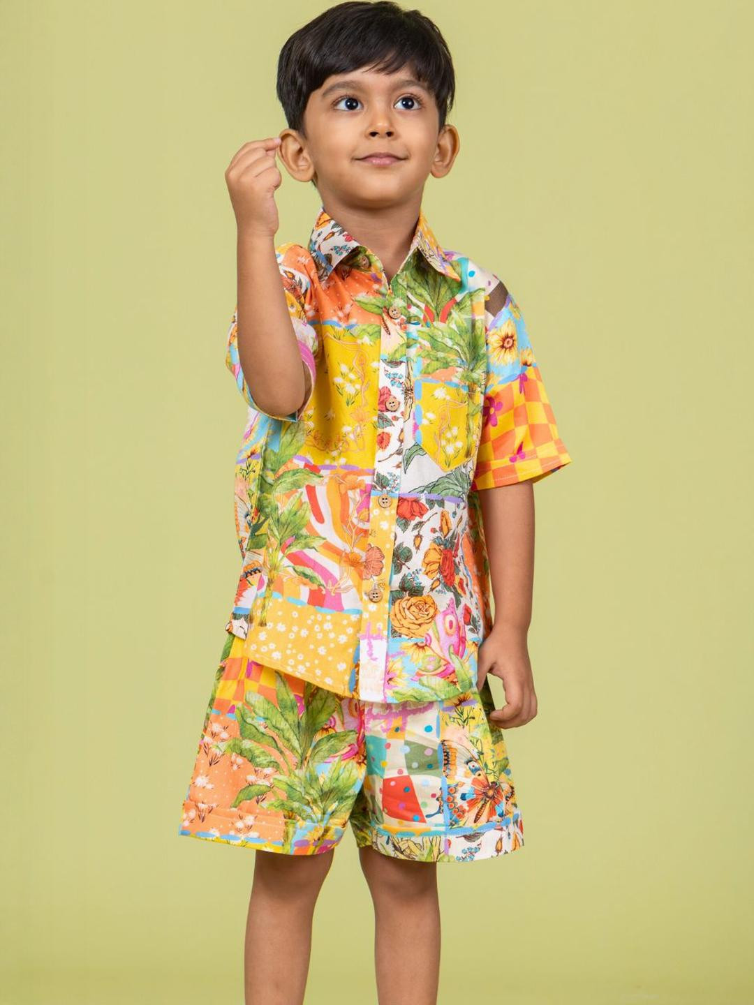 Boys Cotton Shirt & Shorts Set| Summertime