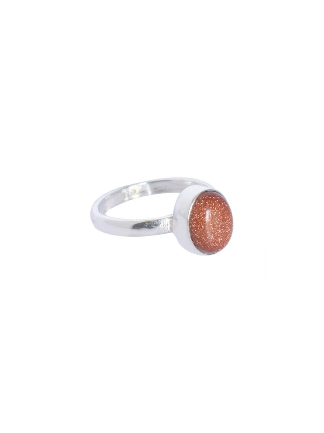 GenZcomplex Orange Brass Quartz Finger Ring