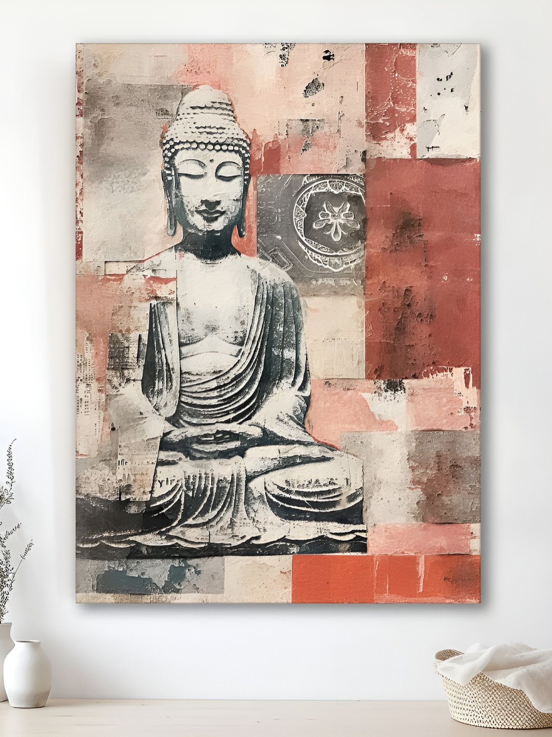 Myntra Elegant Homes Red 1 Piece Canvas Religious Wall Paintings
