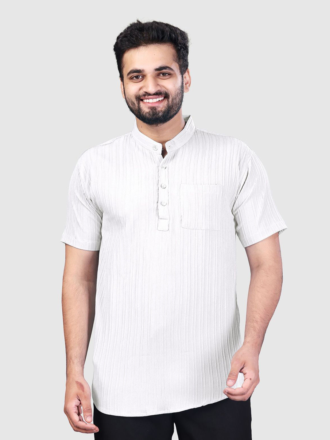 D'KAPARINA Men Striped Dobby Kurta