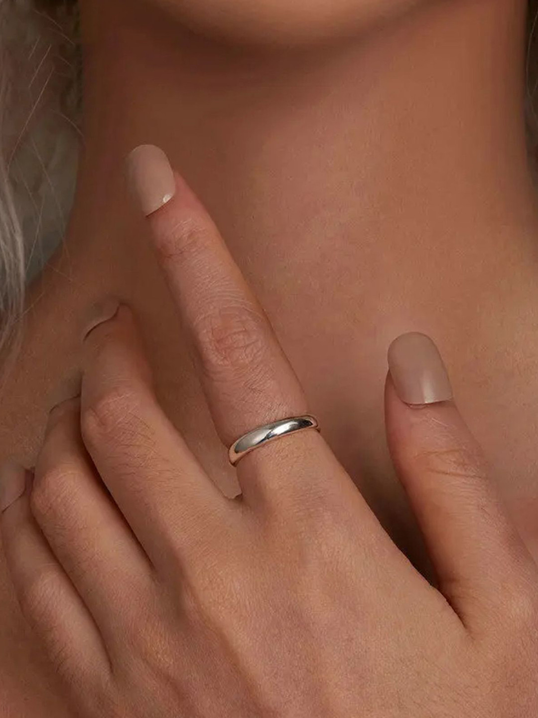 Zarkan 925 Hallmark Silver Rhodium-Plated Adjustable Finger Ring