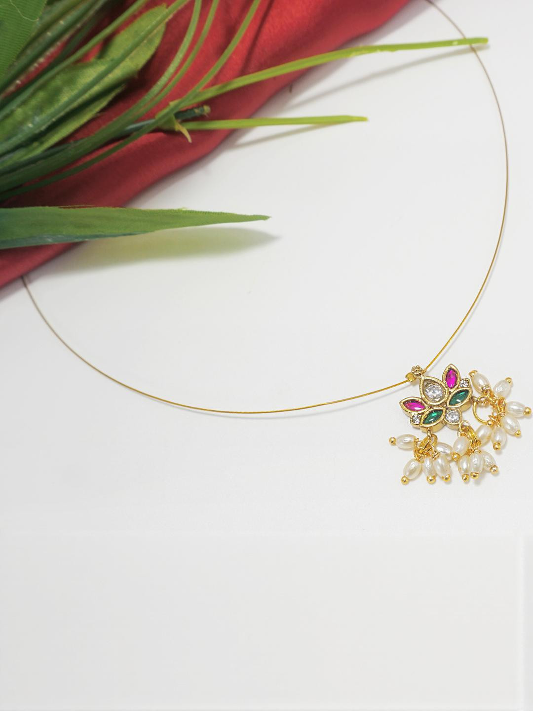 Panachee Gold Plated Lotus Invisible Necklace
