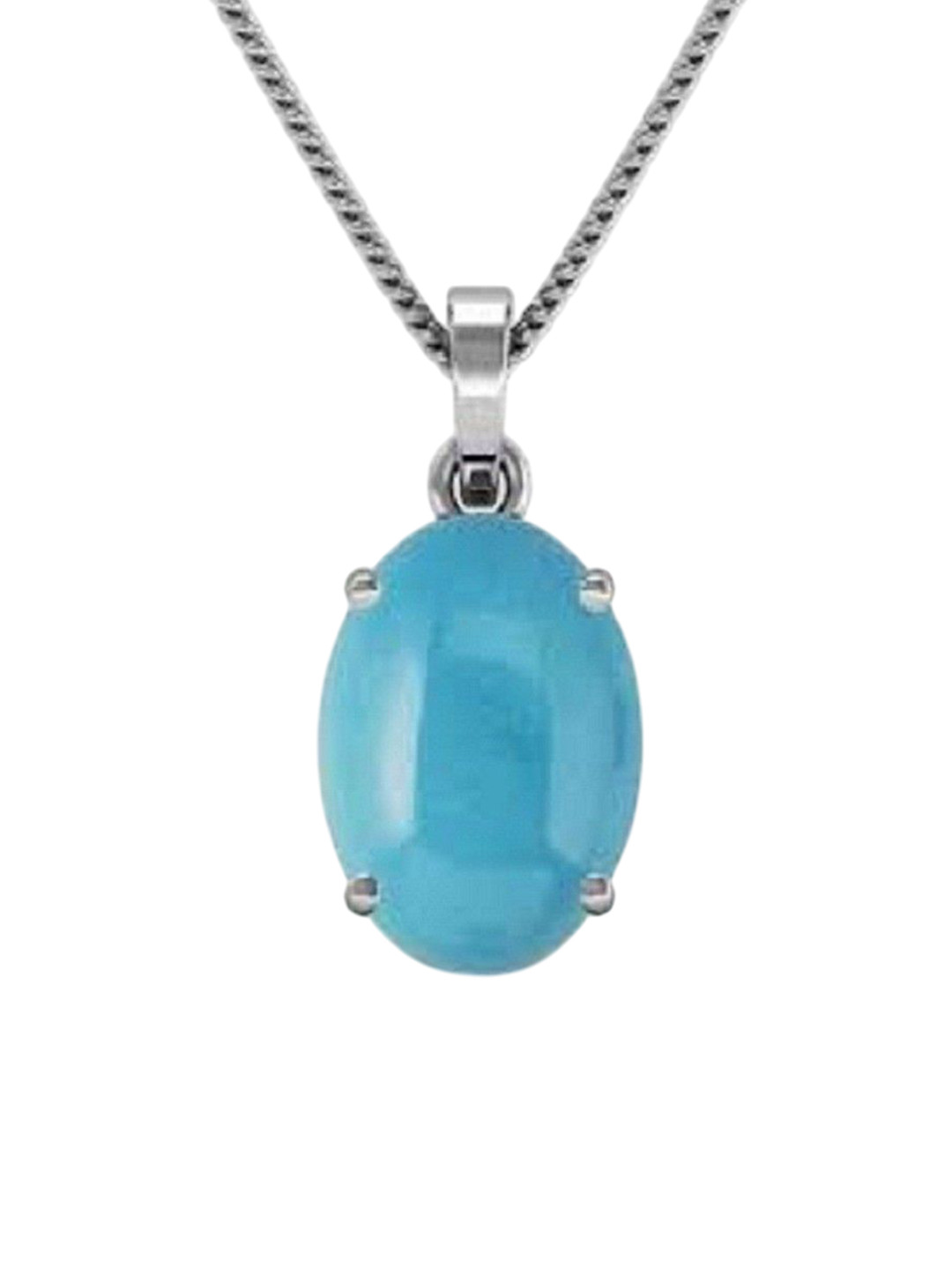 GenZcomplex Oval Shaped Natural Turquoise Stone Pendant