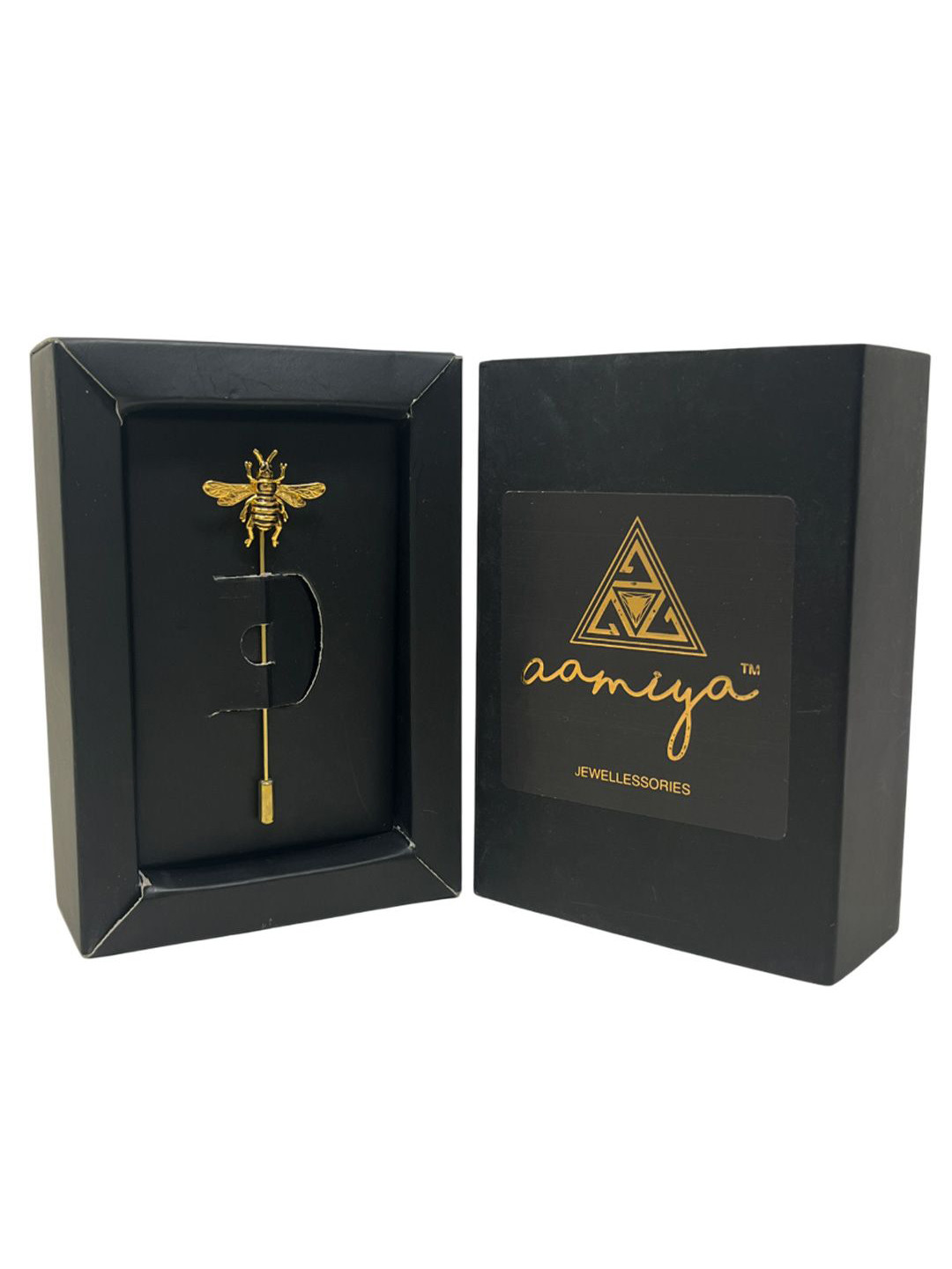 AAMIYA CREATIONS Gold Plated Honeybee Design Lapel Pin Brooch