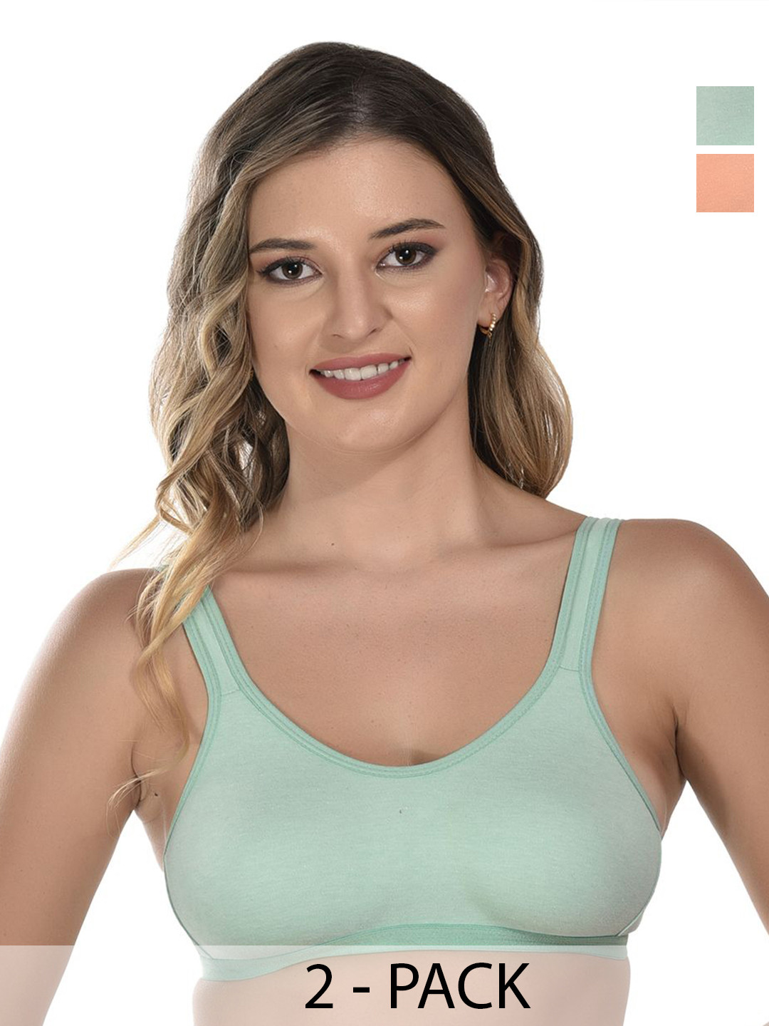 Viral Girl Pack of 2 Full Coverage Seamless Cotton T-shirt Bra