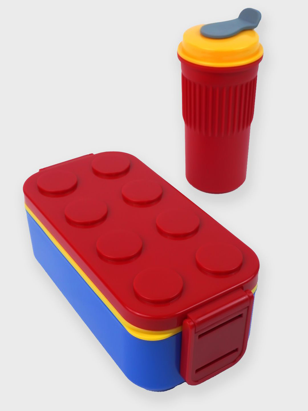 Little Surprise Box LLP Kids Red 2 Pieces Lego Lid Bpa Free Lunch Box & Plus Cup Bottle