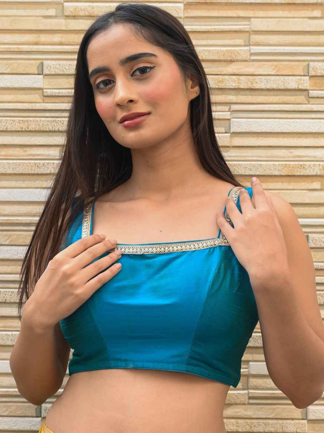 Amodini Designer Studio Square Neck Padded Saree Blouse