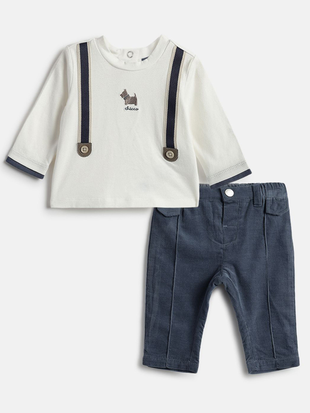 Chicco Boys Pure Cotton T-shirt with Trousers
