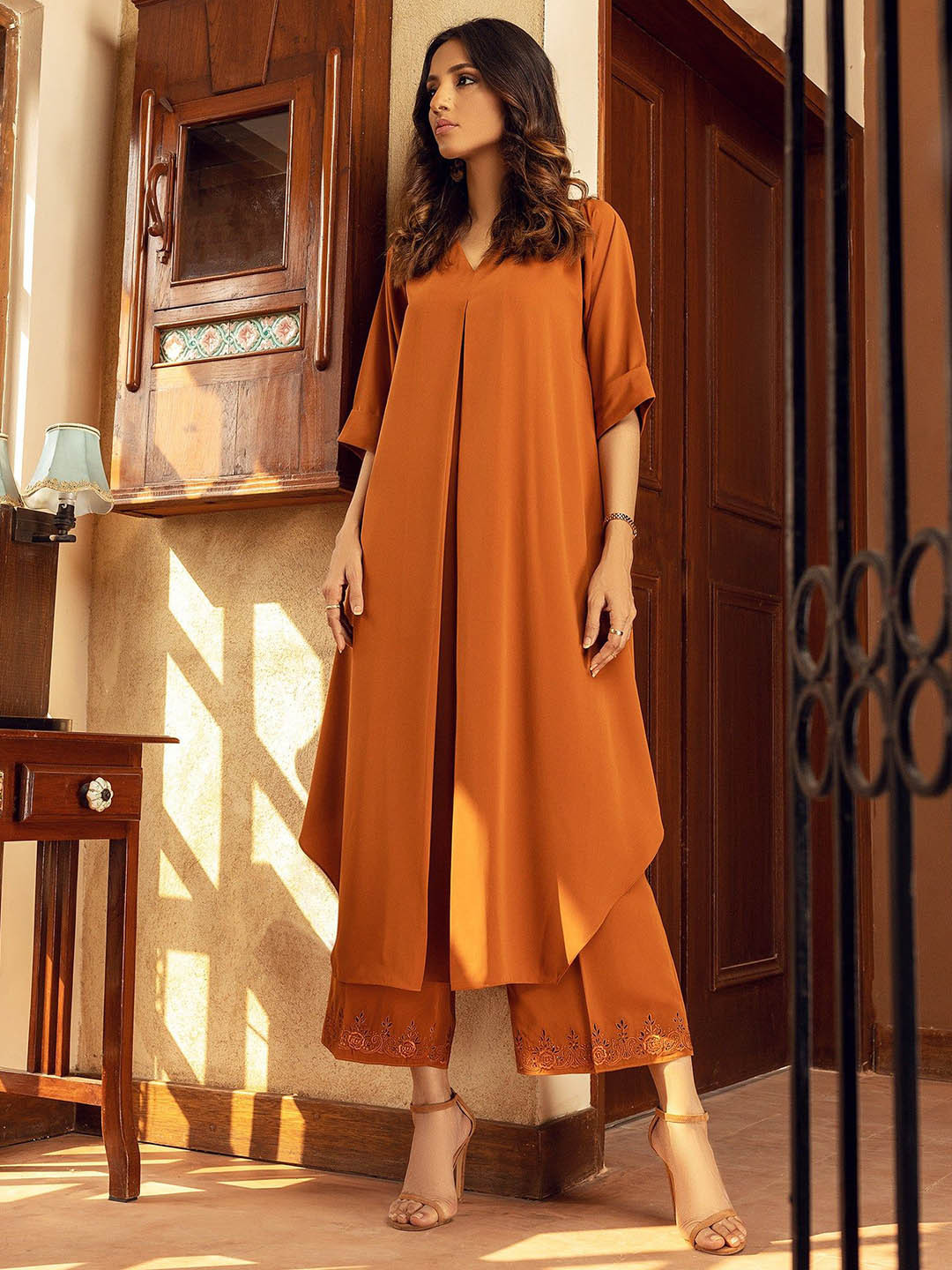 Anni Designer Regular V-Neck A-Line Kurta With Palazzos