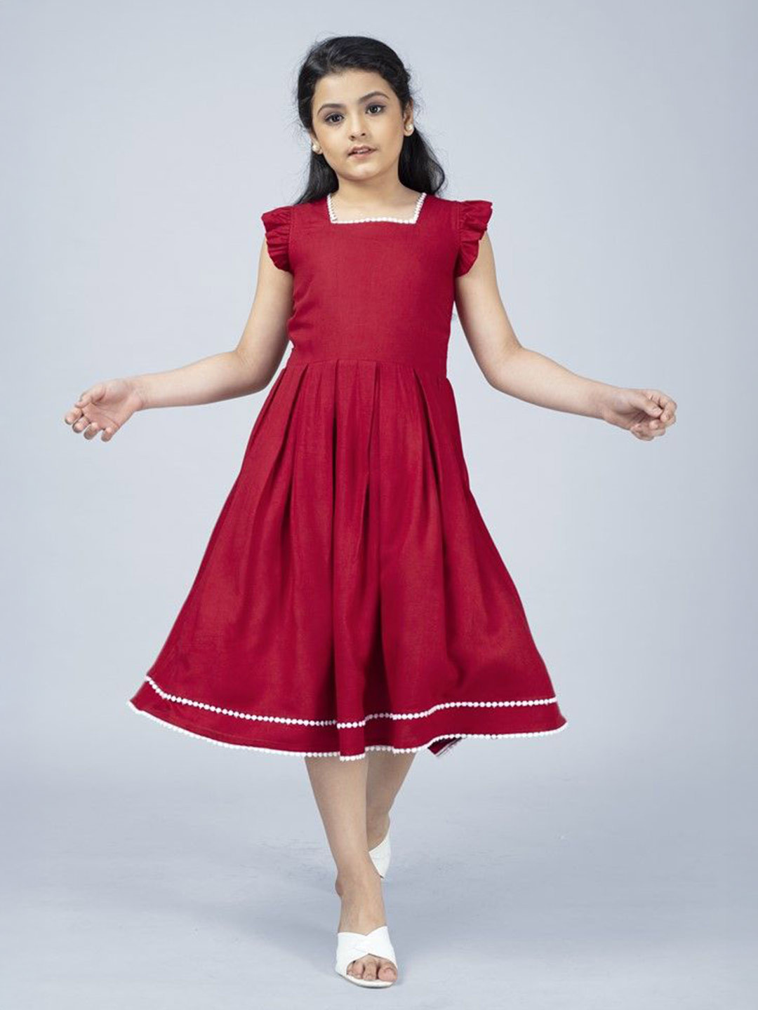 MODERN DREAM Girls Square Neck Fit & Flare Dress