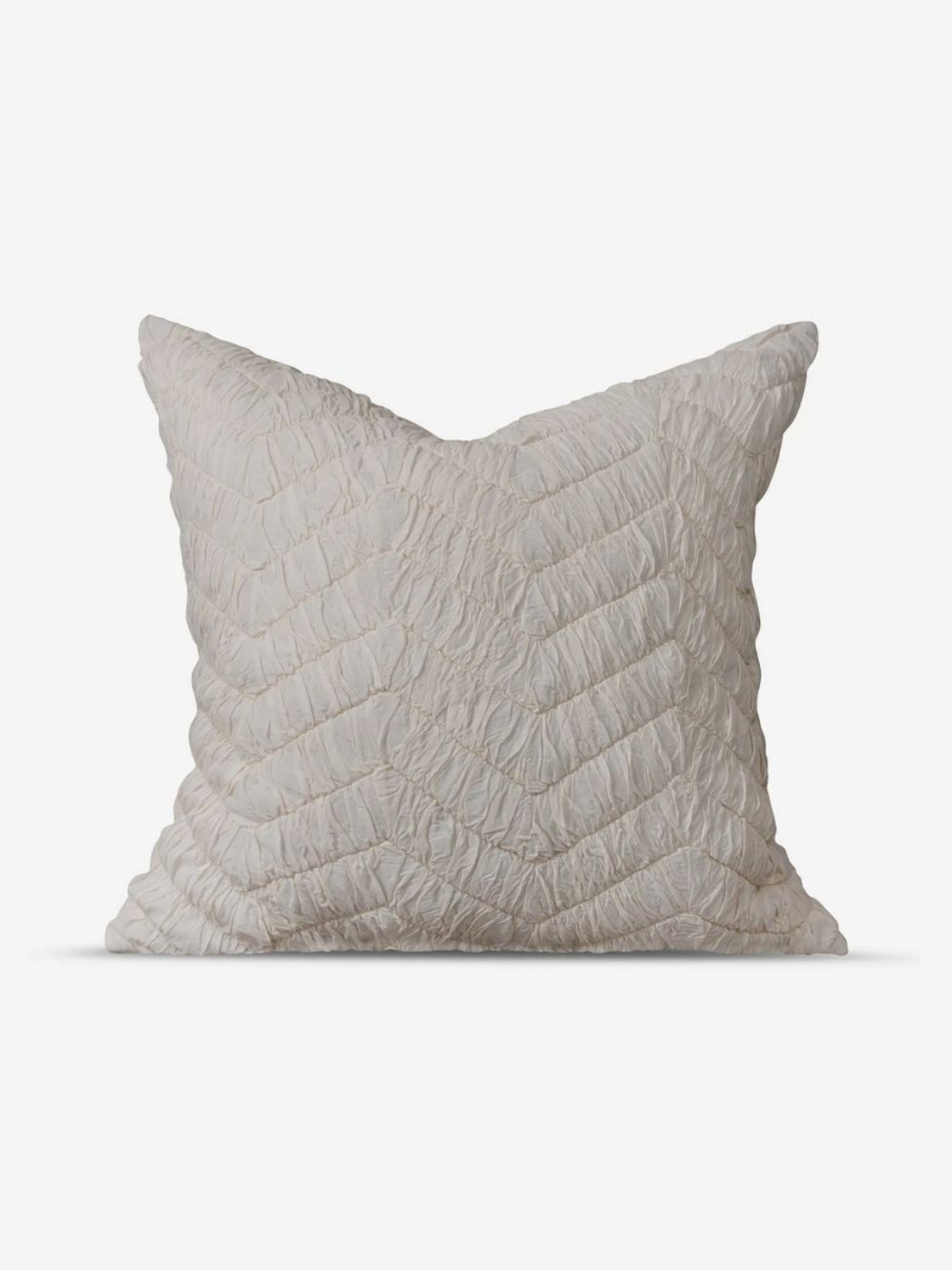 Amaara Home White & Beige Striped Cotton Square Cushion Cover