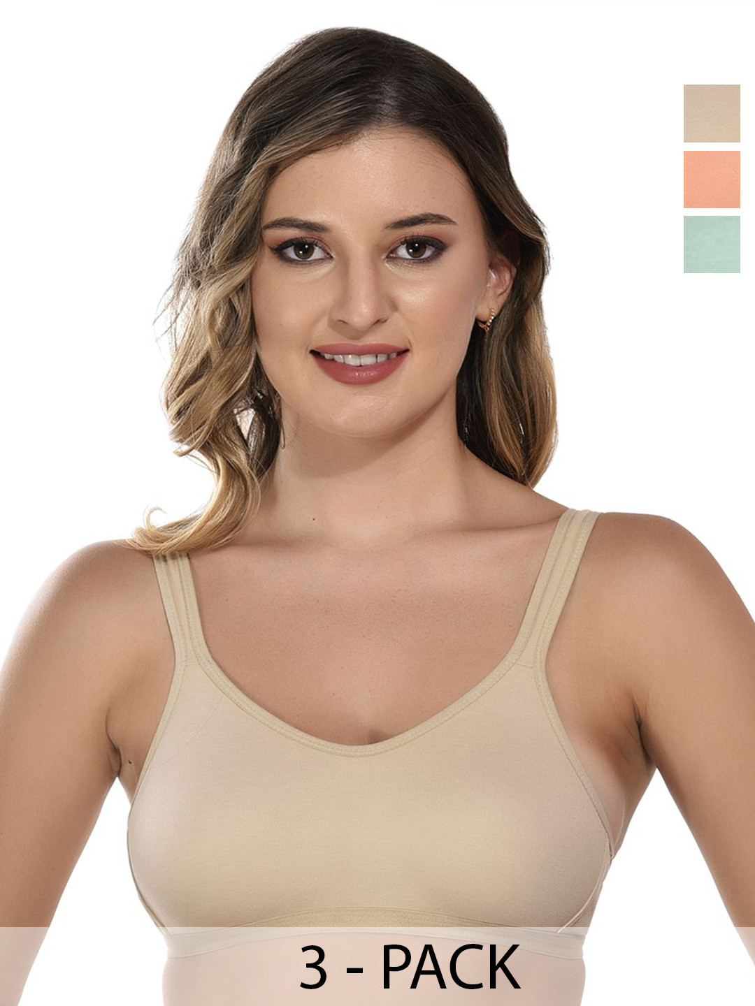 Viral Girl Pack Of 3 Full Coverage Non Padded Everyday Bra