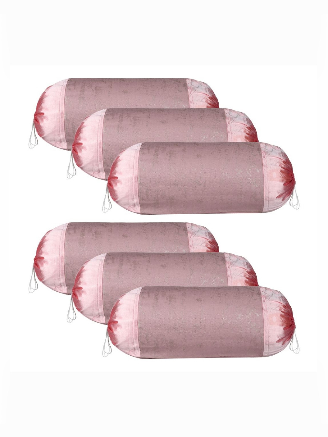 RUBOXA 6-Pcs Pink Skin-Friendly BolsterCovers