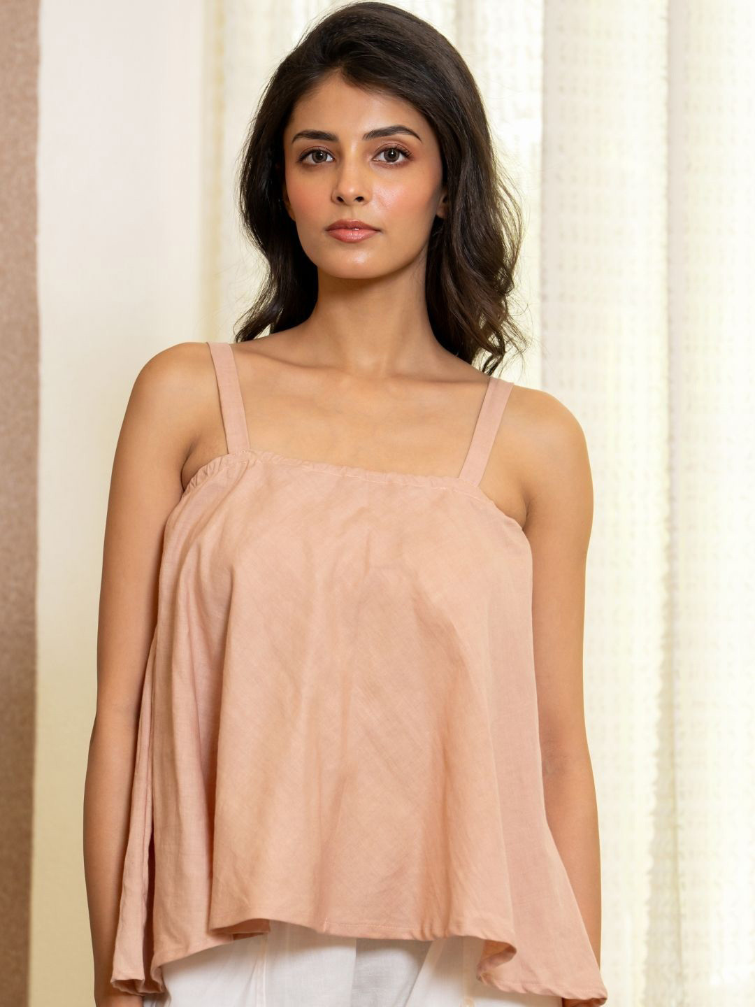 HOUSE OF JAMOTI Women Linen Sand Whisper Top