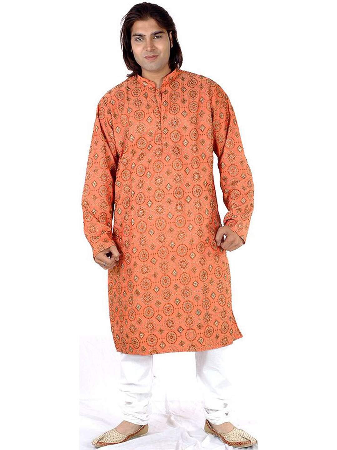Exotic India Chakra Embroidered Thread Work Kurta With Pyjamas