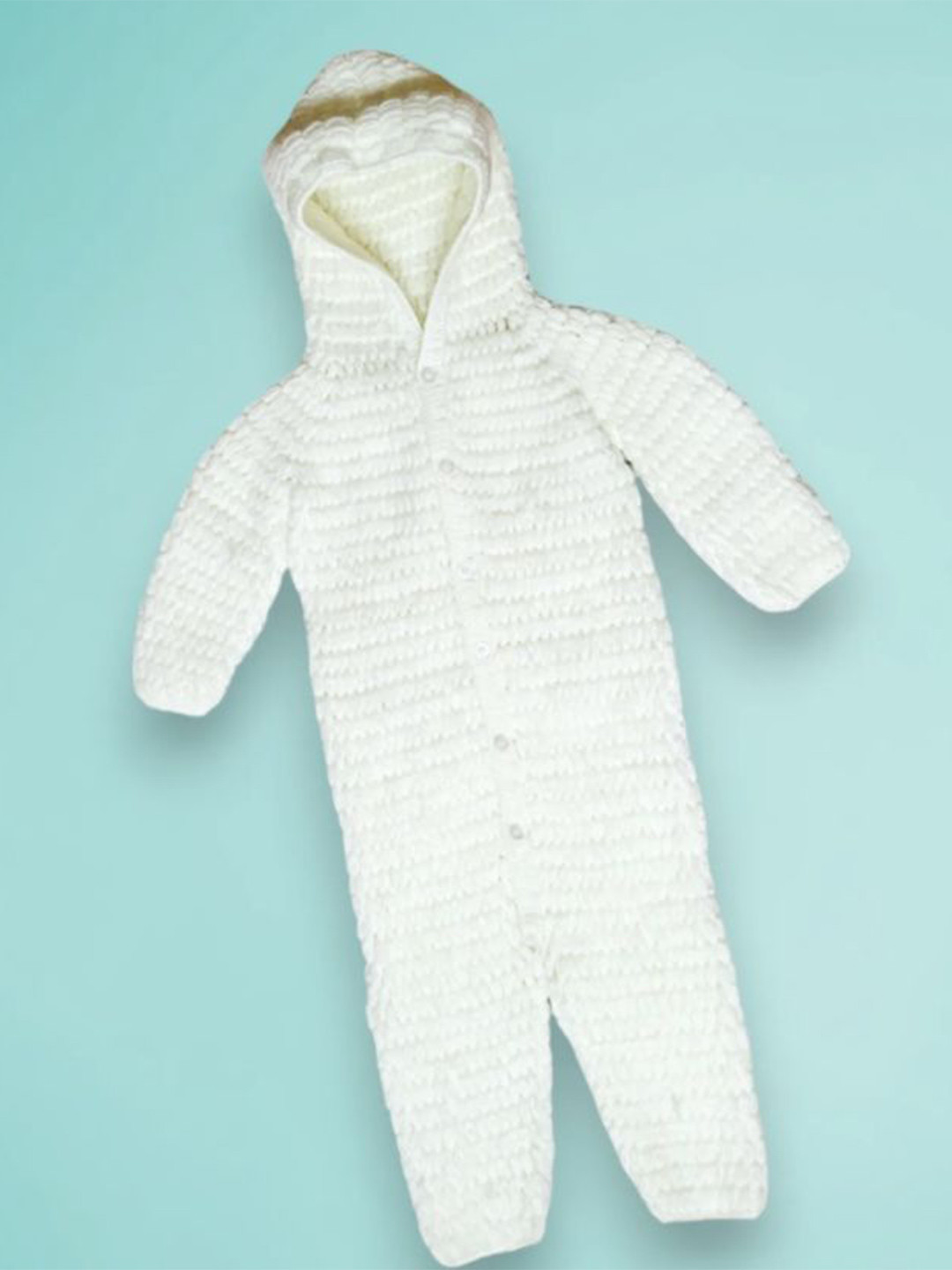 LITTLE CROCHE CREATIONS Kids Hooded Basic Jumpsuit