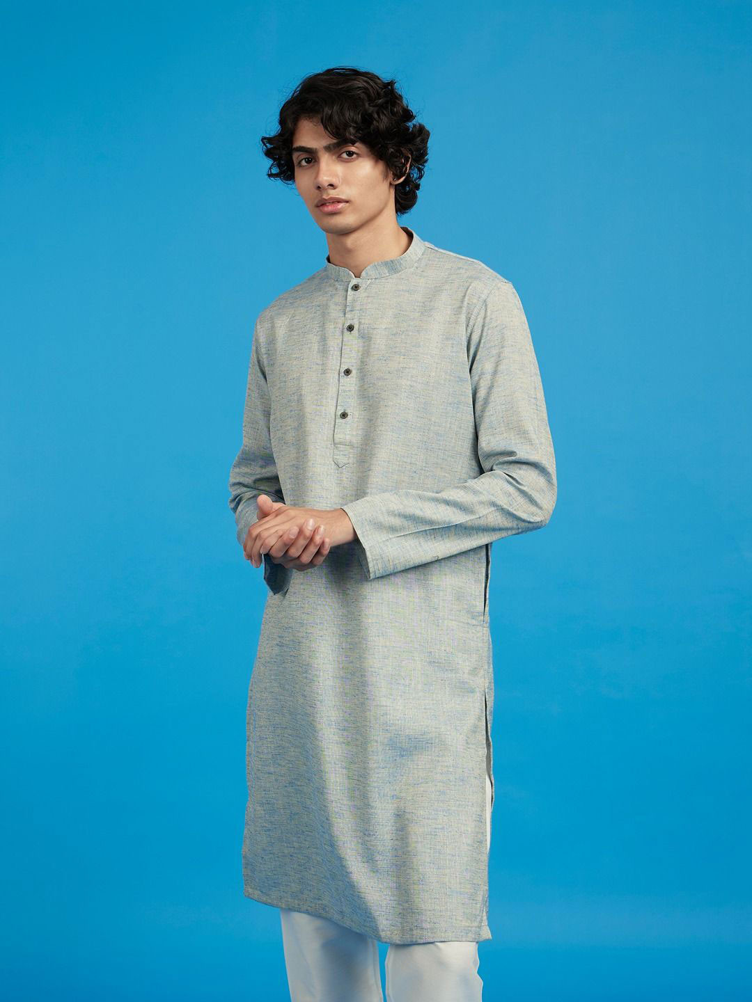 Diwas by Manyavar Mandarin Collar Straight Kurta