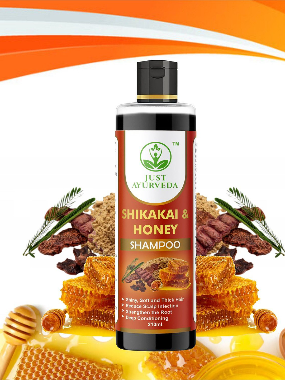 JUST AYURVEDA Shikakai & Honey Shampoo - 210 ml