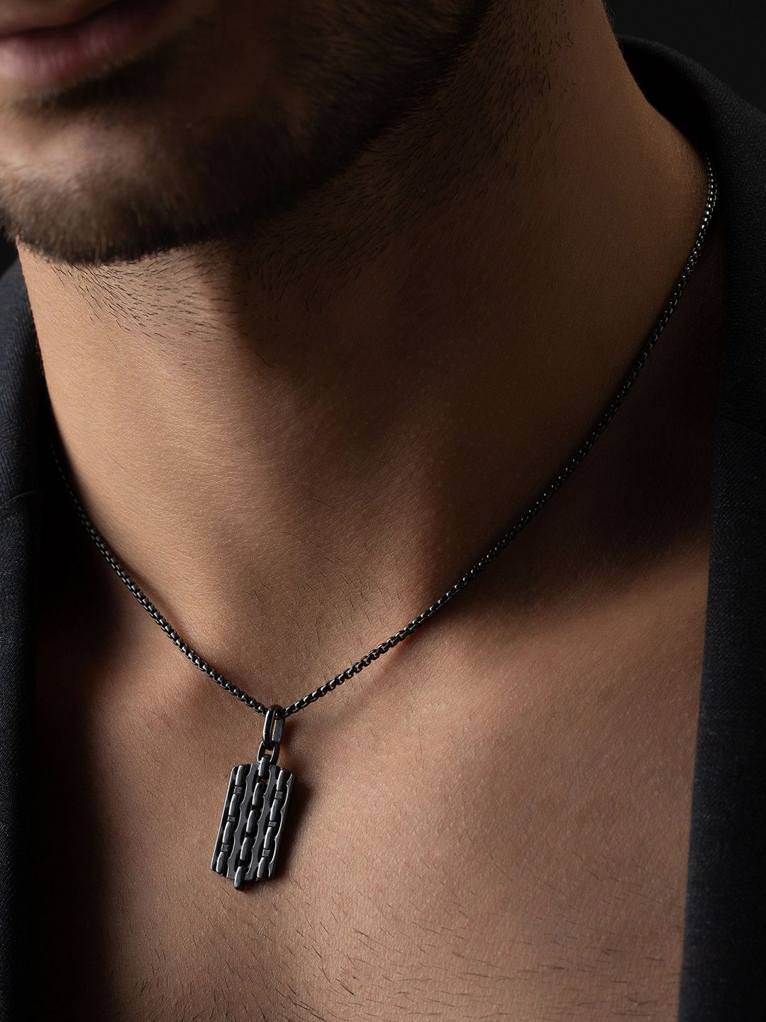 Crash.Club By CKC Men Silver-Plated Open Necklace