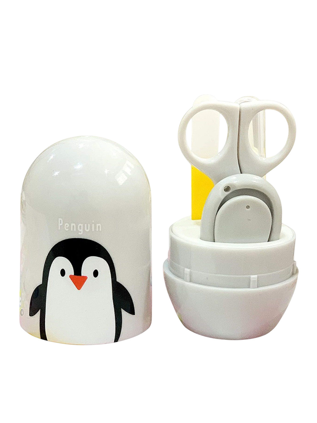 Joy Buzz 4 In 1 Egg Shape Baby Nail Clipper Kit - Penguin Grey