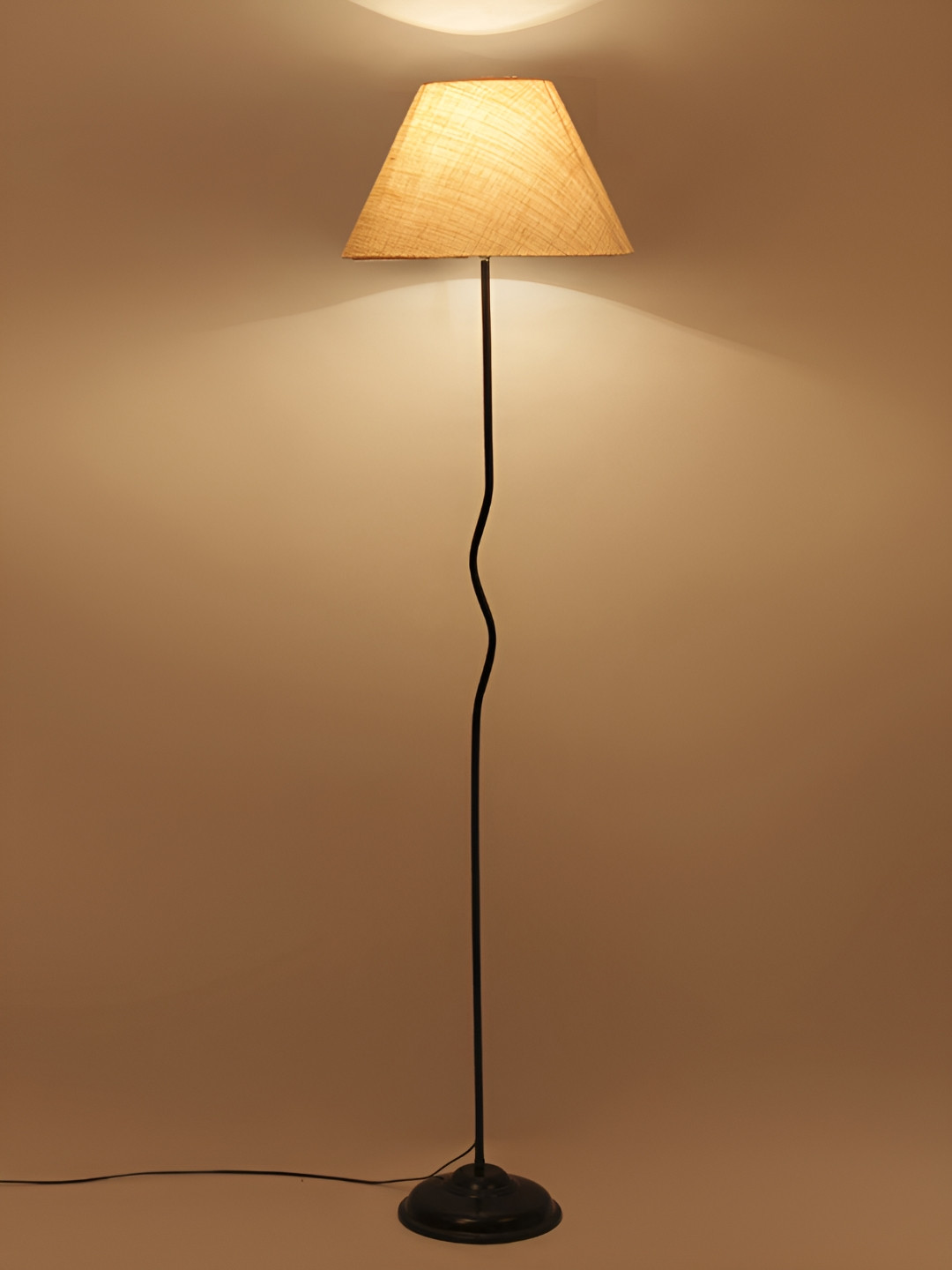 Devansh White & Black Frustum Floor Lamps With Shade