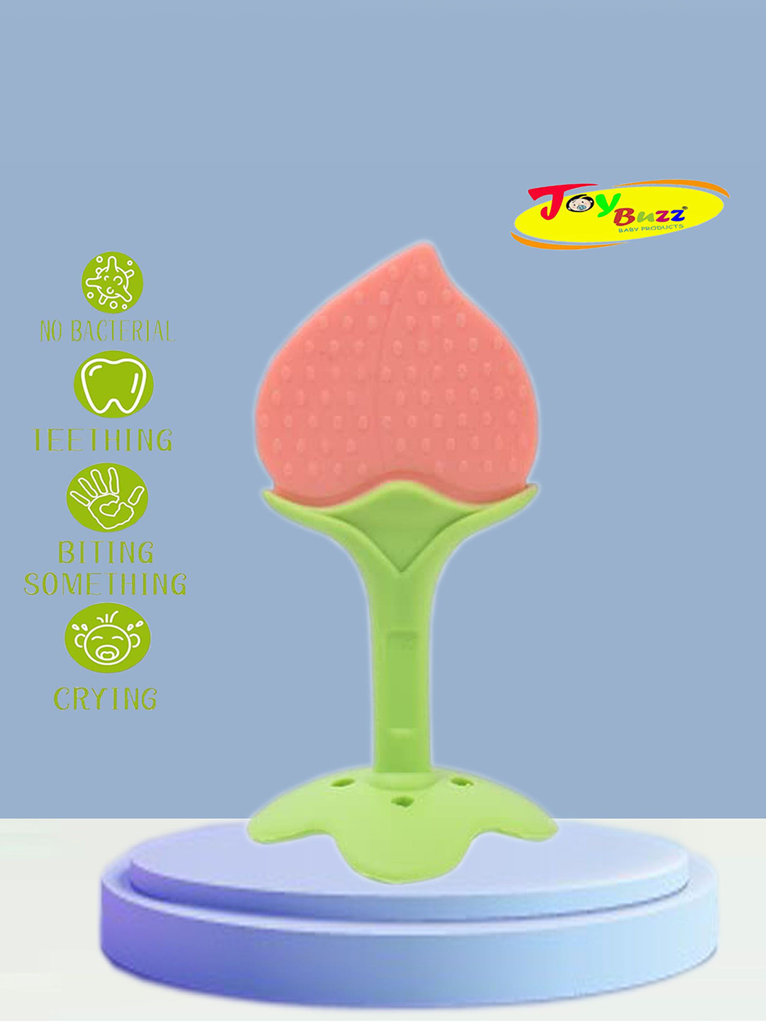 Joy Buzz Apple Shape Silicone Fruit Teether