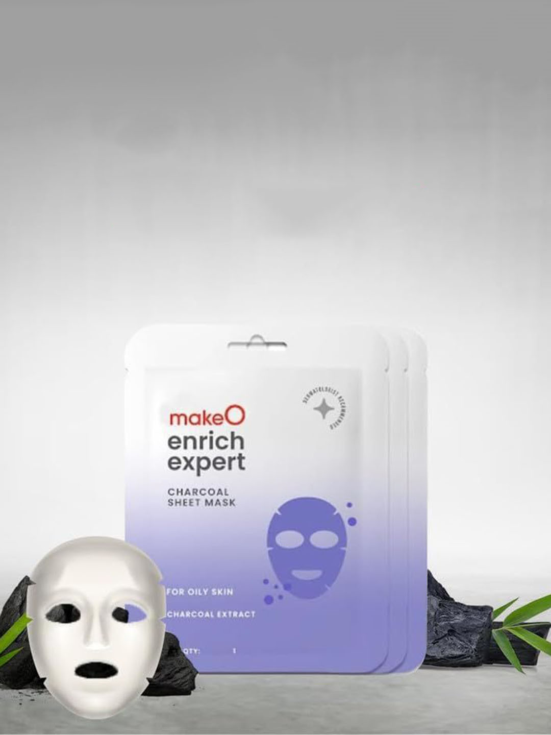 makeo Set Of 5 Enrich Expert Charcoal Extract Sheet Mask