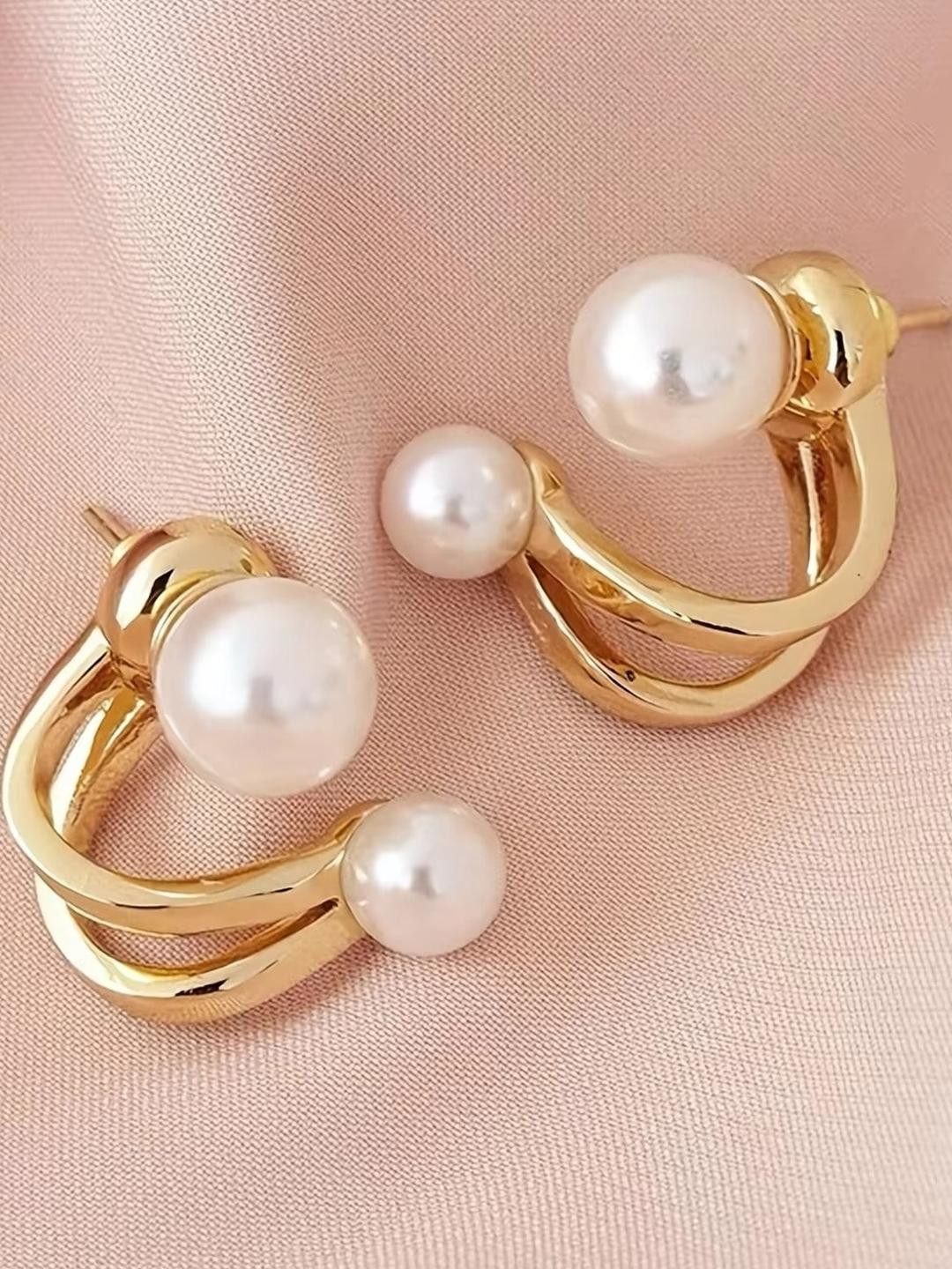 Tiso Women Gold Plated Ear Cuff Earrings