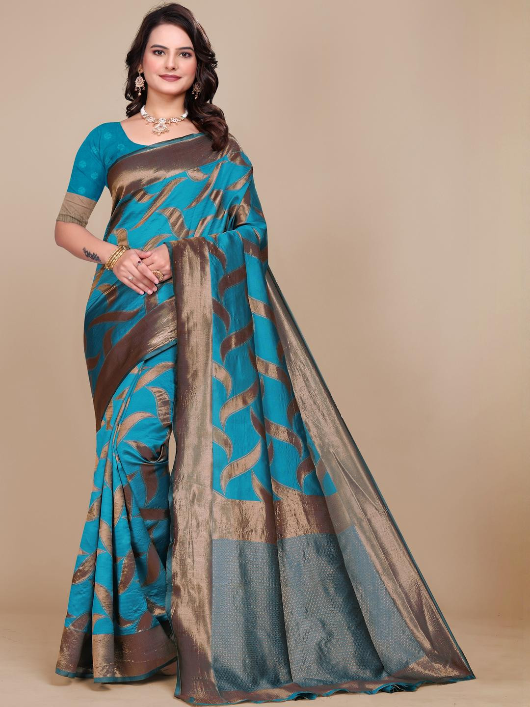 VS MALL Jacquard Silk Premium Saree With Ethnic Motifs Art Saree