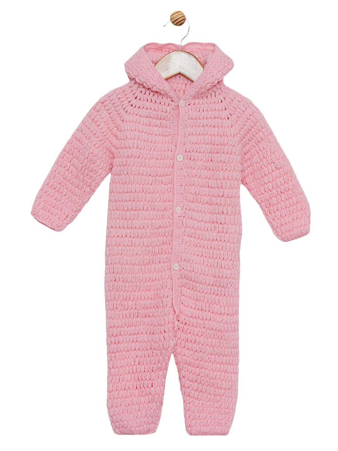 LITTLE CROCHE CREATIONS Girls Self Design Crochet Basic Jumpsuit