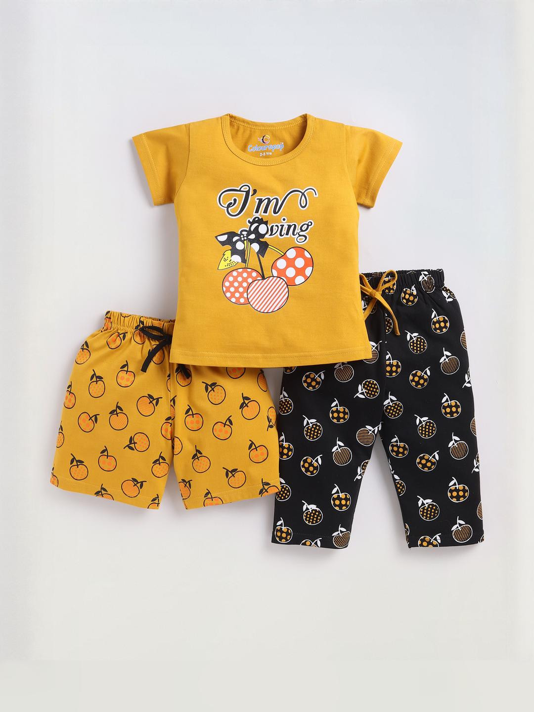 Colourspop Girls Mustard Clothing Set