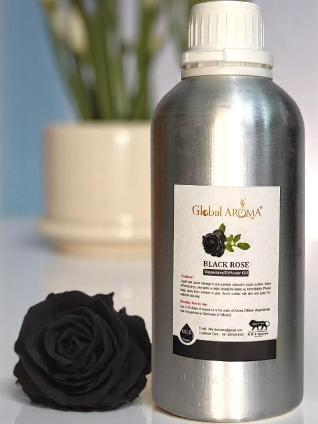 GLOBAL AROMA Silver Toned Blackrose Diffuser Oil 500ML