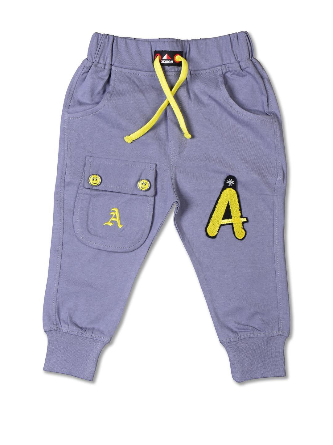 WORTON FASHION Boys Applique Grey Track Pant