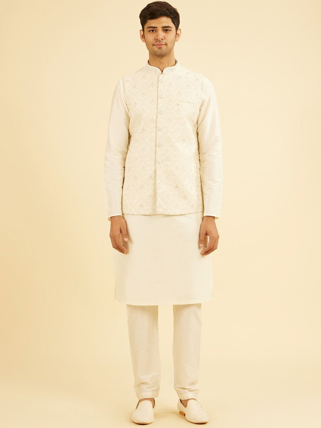 Manyavar Embroidered Brocade Nehru Jacket