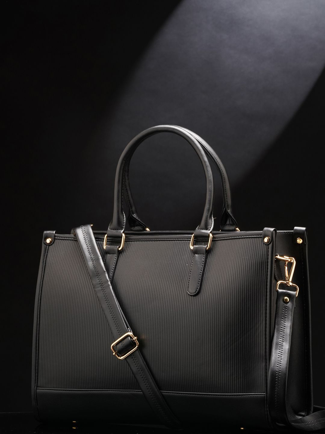 ALL ABOUT HER Day To Day Textured Structured Laptop Tote Bag