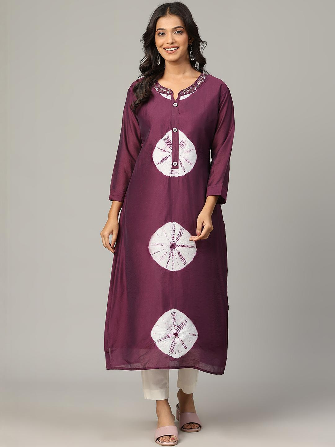 4u Fashion Women Chanderi Silk Kurta