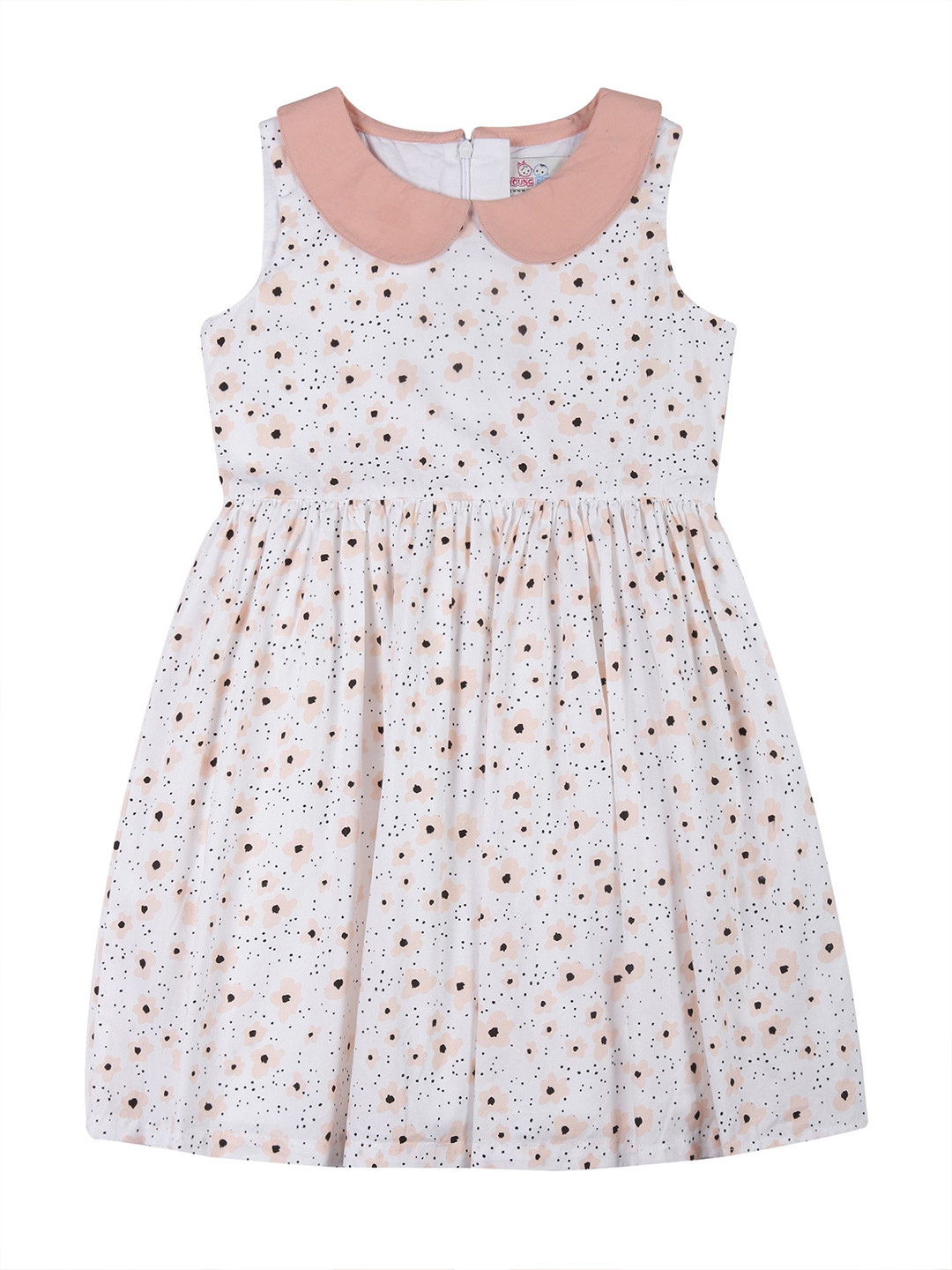 YOUNG BIRDS Girls Printed Peter Pan Collar Fit & Flare Dress