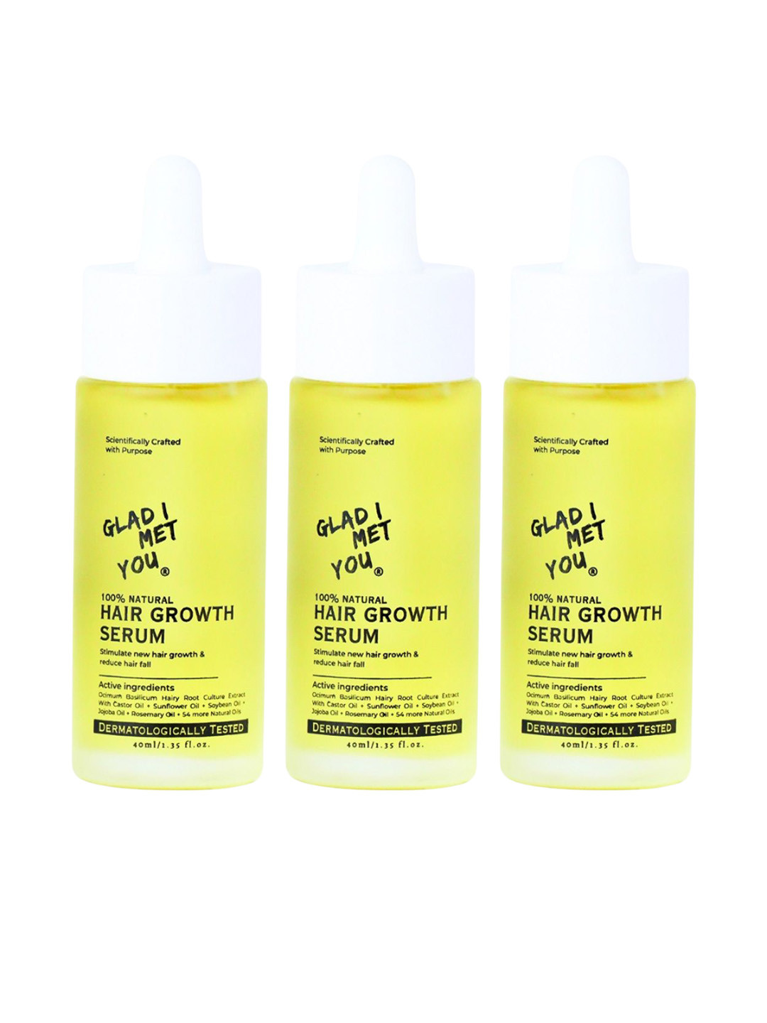 GLAD I MET YOU Set Of 3 Hair Growth Serum - 40 ml Each