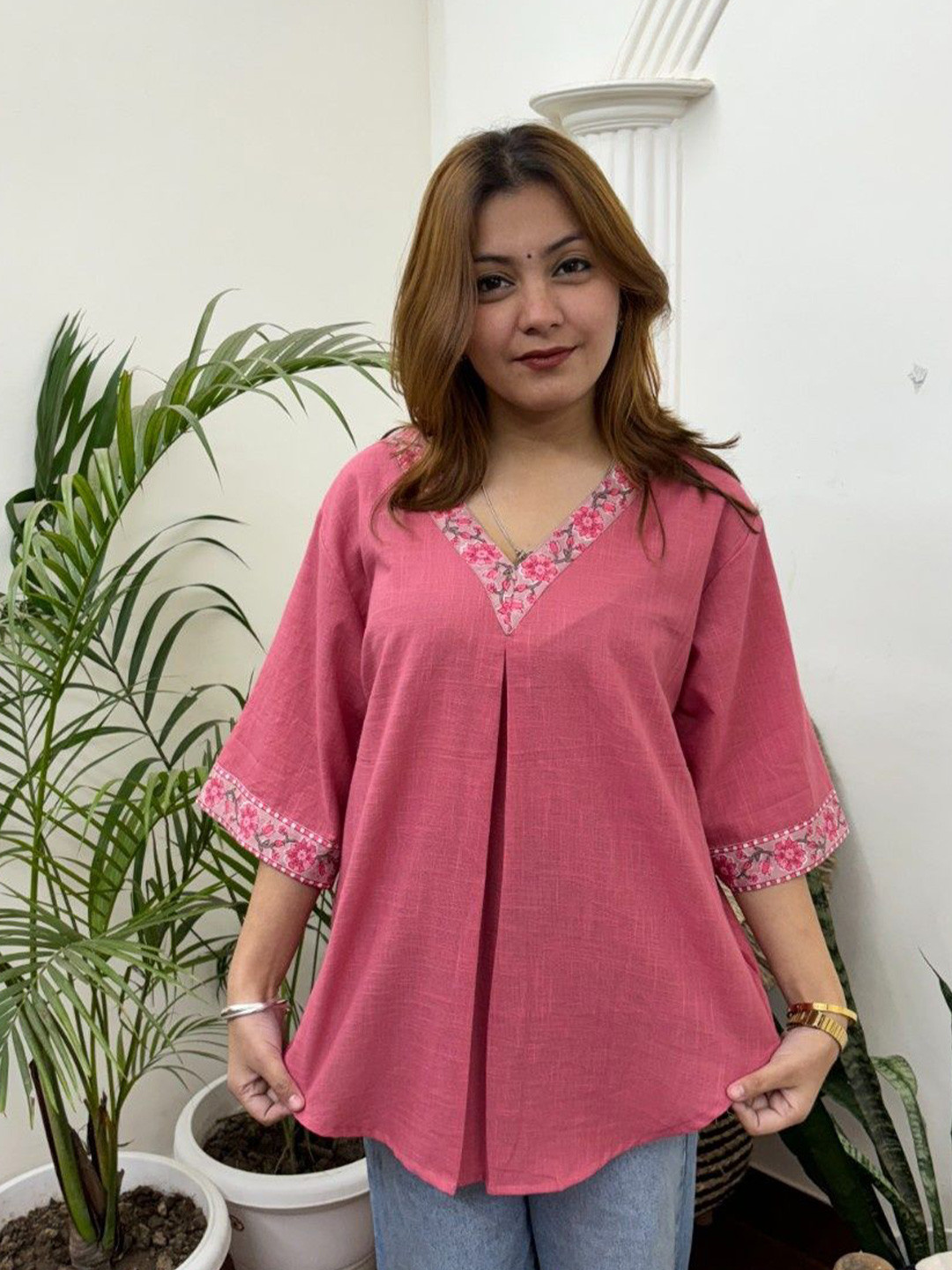 SHRIYANI Women Embroidered Cotton Top