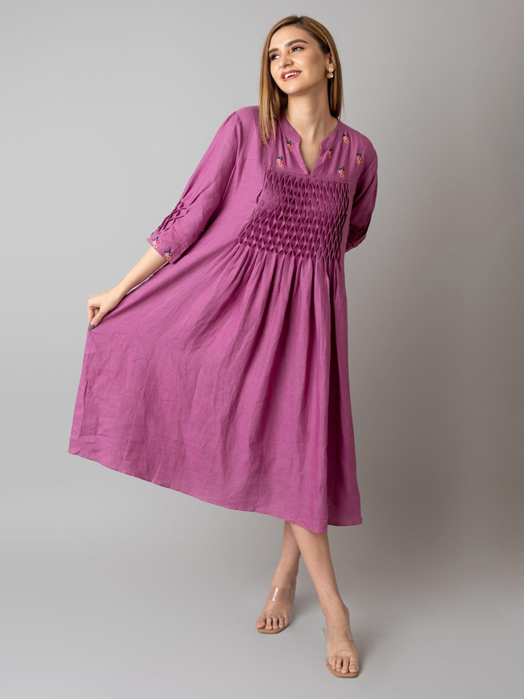THE HOUSE OF HEMP Women A-Line Midi Dress