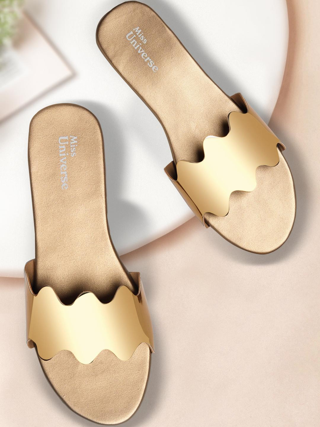 Miss Universe Women Gold Flip Flops