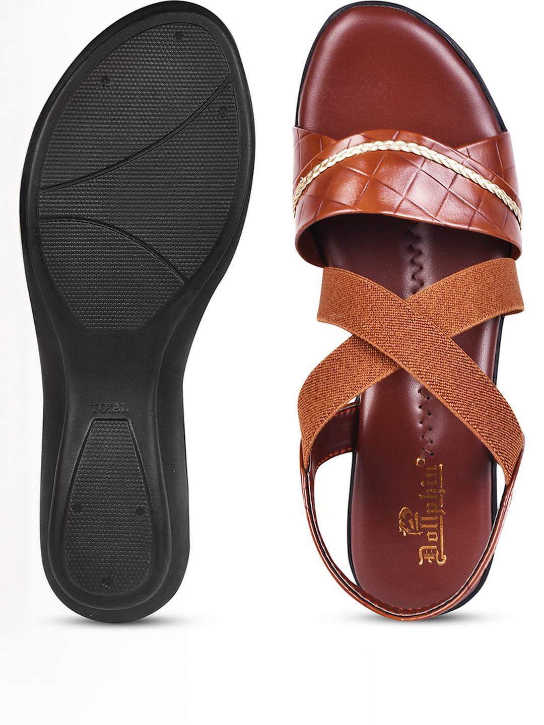 Dollphin Tan PU Gladiators Sandals