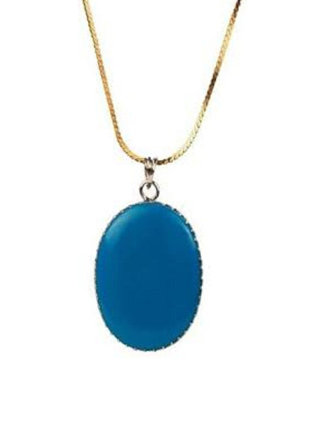 GenZcomplex Gold-Plated Turquoise/Firoza Stone Studded Pendant