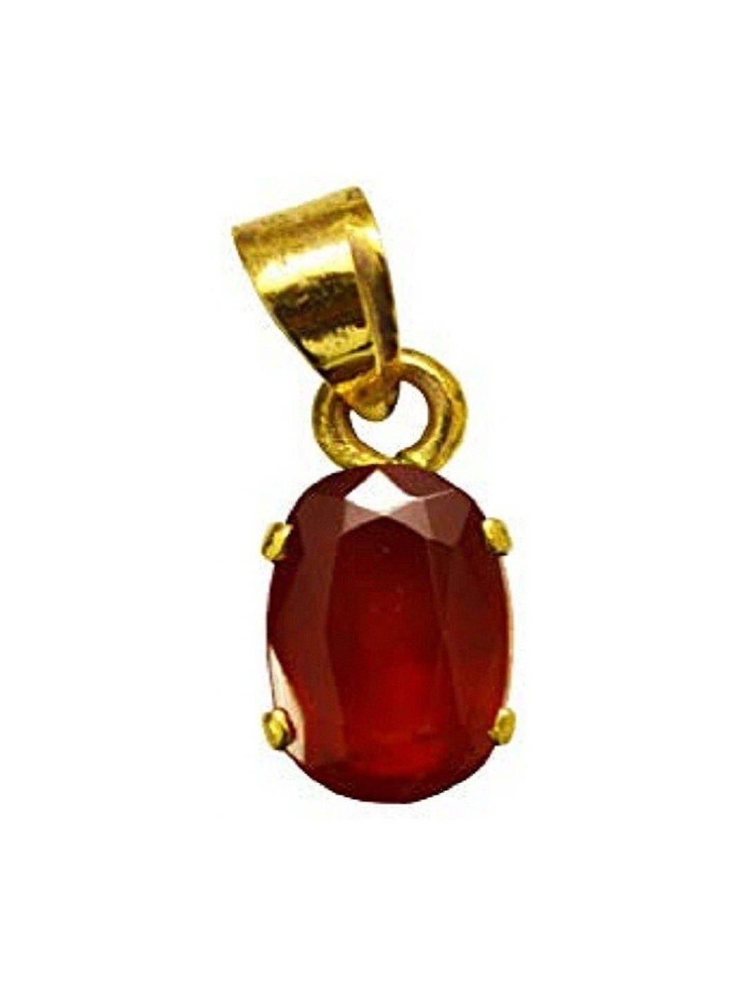 GenZcomplex Unisex Gold Plated Garnet Stone Studded Pendant