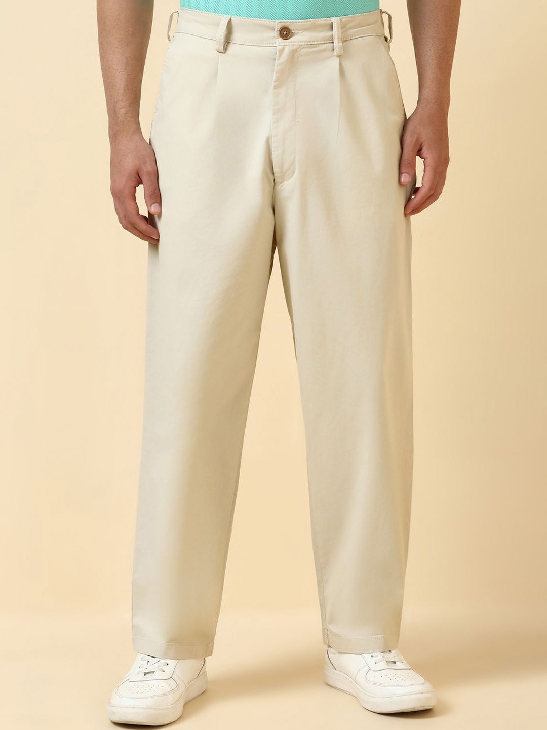 Allen Solly Men Loose Fit Pleated Trousers