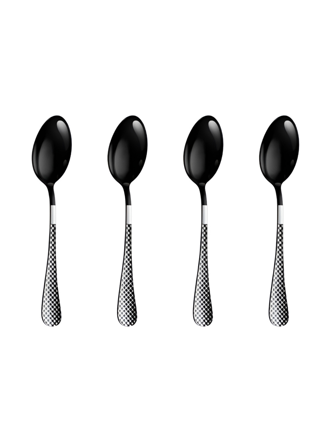 Myntra Elegant Homes Black 4 Pieces Stainless Steel Dessert Spoons