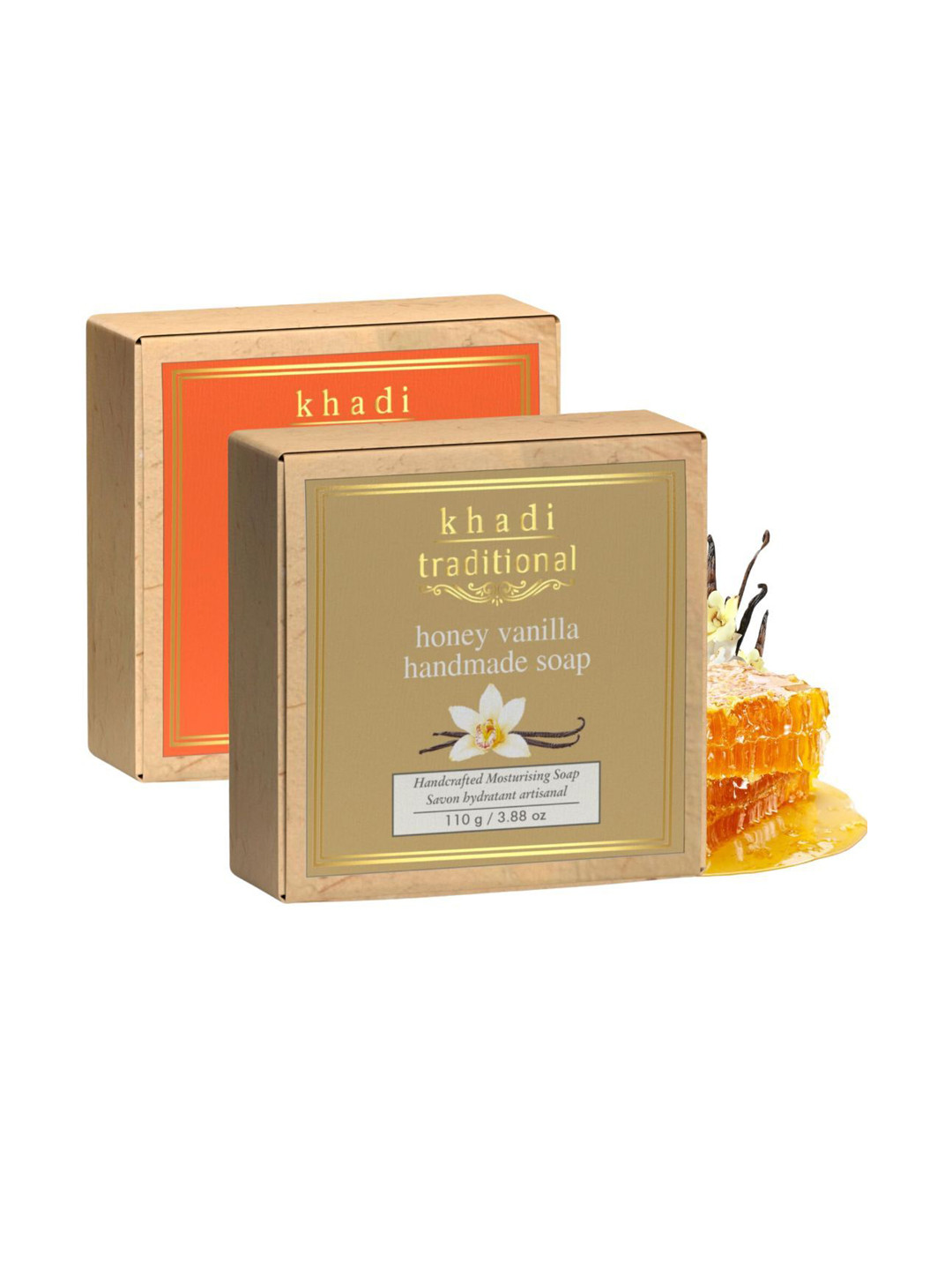 Khadi Traditional Pack of 2 Unisex Soap Honey & Almond Handmade Soaps - 110 g Each