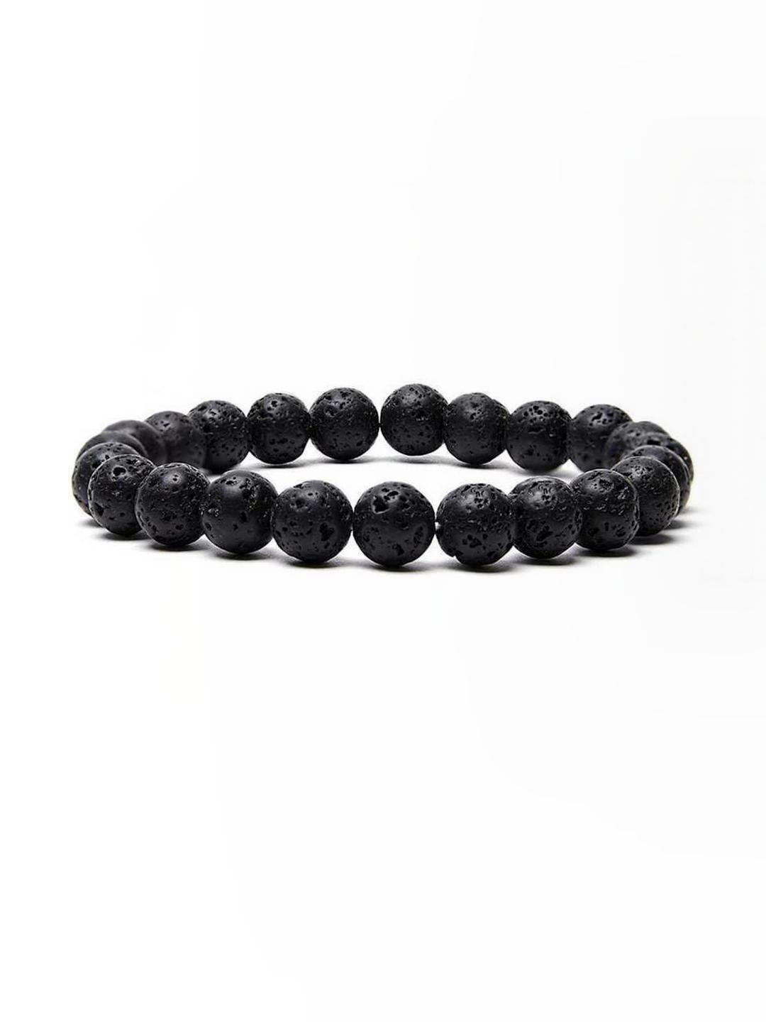 RAVIOUR LIFESTYLE Unisex Black Elasticated Ceramic Bracelet
