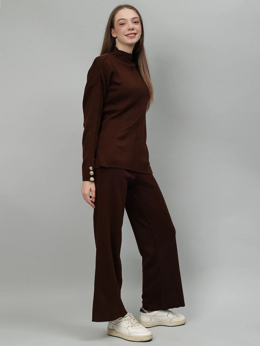 Fashion Gaiia High Neck Top & Trousers Co-Ord Set