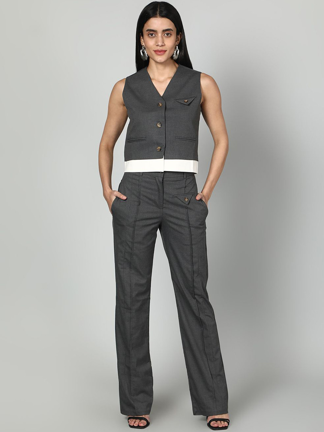 Fashion Gaiia Waistcoat & Trousers Co-Ord Set